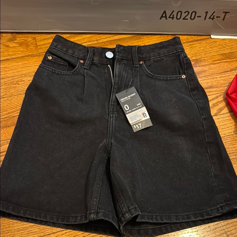 Primark black denim shorts